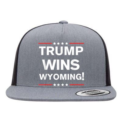 Donald Trump 2024 Trump Wins Wyoming State Election Flat Bill Trucker Hat