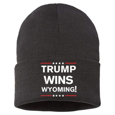 Donald Trump 2024 Trump Wins Wyoming State Election Sustainable Knit Beanie