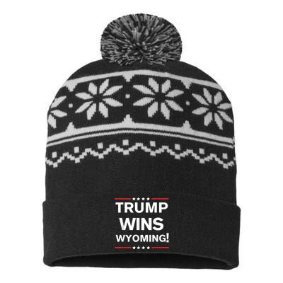 Donald Trump 2024 Trump Wins Wyoming State Election USA-Made Snowflake Beanie