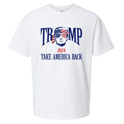 Donald Trump 2024 Take America Back American Flag Patriotic Sueded Cloud Jersey T-Shirt