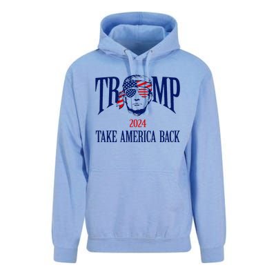 Donald Trump 2024 Take America Back American Flag Patriotic Unisex Surf Hoodie