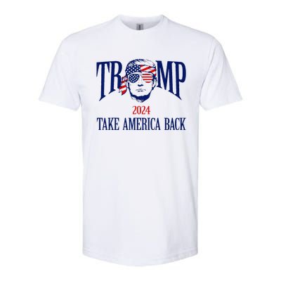 Donald Trump 2024 Take America Back American Flag Patriotic Softstyle CVC T-Shirt