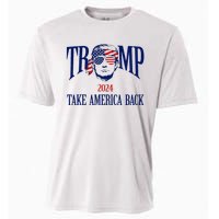 Donald Trump 2024 Take America Back American Flag Patriotic Cooling Performance Crew T-Shirt