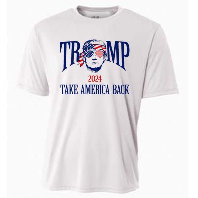 Donald Trump 2024 Take America Back American Flag Patriotic Cooling Performance Crew T-Shirt