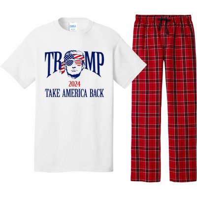 Donald Trump 2024 Take America Back American Flag Patriotic Pajama Set