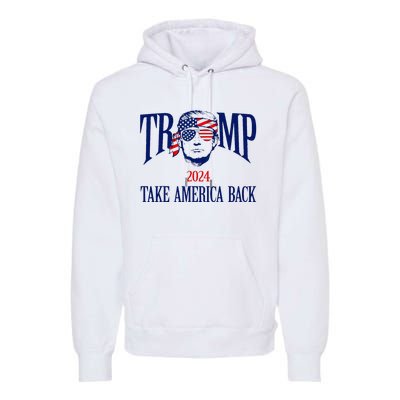 Donald Trump 2024 Take America Back American Flag Patriotic Premium Hoodie