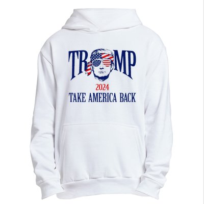 Donald Trump 2024 Take America Back American Flag Patriotic Urban Pullover Hoodie