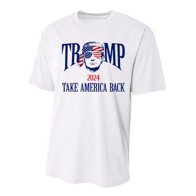 Donald Trump 2024 Take America Back American Flag Patriotic Performance Sprint T-Shirt