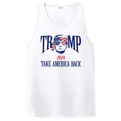 Donald Trump 2024 Take America Back American Flag Patriotic PosiCharge Competitor Tank