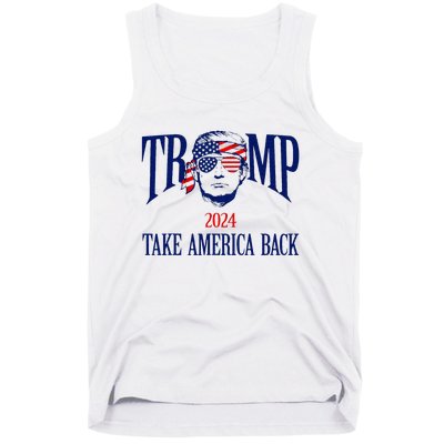 Donald Trump 2024 Take America Back American Flag Patriotic Tank Top