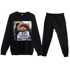 Donald Trump 2024 Cats Cat Lives Matter Trump Premium Crewneck Sweatsuit Set