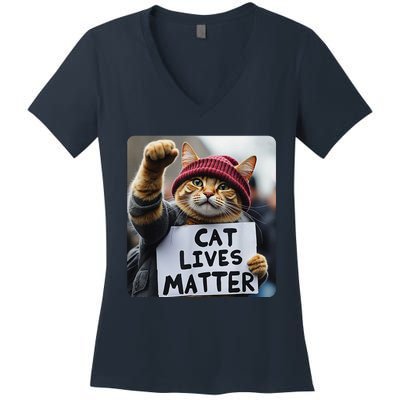 Donald Trump 2024 Cats Cat Lives Matter Trump Women's V-Neck T-Shirt