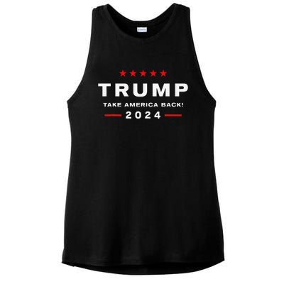 Donald Trump 2024 Take America Back Election The Return Ladies PosiCharge Tri-Blend Wicking Tank