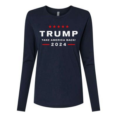 Donald Trump 2024 Take America Back Election The Return Womens Cotton Relaxed Long Sleeve T-Shirt