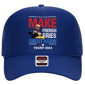 Donald Trump 2024 French Fry Make French Fries Great Again Premium High Crown Mesh Back Trucker Hat