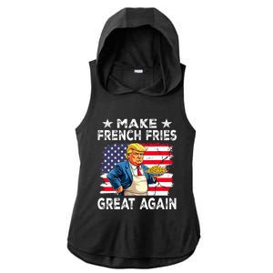 Donald Trump 2024 French Fry Make French Fries Great Again Ladies PosiCharge Tri-Blend Wicking Draft Hoodie Tank