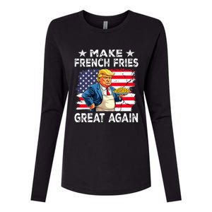 Donald Trump 2024 French Fry Make French Fries Great Again Womens Cotton Relaxed Long Sleeve T-Shirt