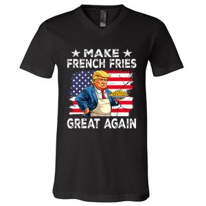 Donald Trump 2024 French Fry Make French Fries Great Again V-Neck T-Shirt