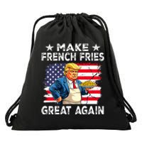 Donald Trump 2024 French Fry Make French Fries Great Again Drawstring Bag