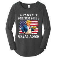 Donald Trump 2024 French Fry Make French Fries Great Again Women's Perfect Tri Tunic Long Sleeve Shirt