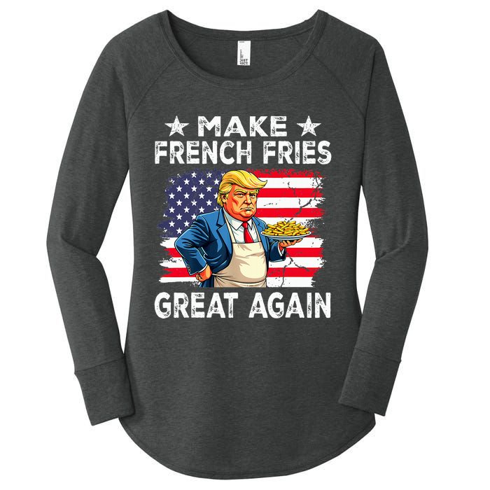 Donald Trump 2024 French Fry Make French Fries Great Again Women's Perfect Tri Tunic Long Sleeve Shirt