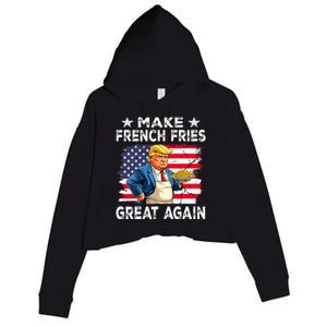 Donald Trump 2024 French Fry Make French Fries Great Again Crop Fleece Hoodie