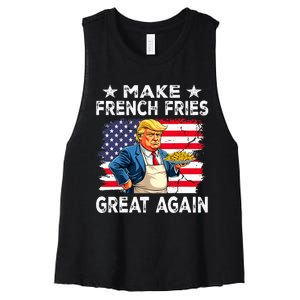 Donald Trump 2024 French Fry Make French Fries Great Again Women's Racerback Cropped Tank