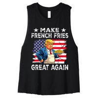 Donald Trump 2024 French Fry Make French Fries Great Again Women's Racerback Cropped Tank