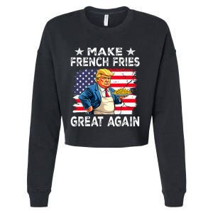 Donald Trump 2024 French Fry Make French Fries Great Again Cropped Pullover Crew