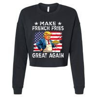 Donald Trump 2024 French Fry Make French Fries Great Again Cropped Pullover Crew