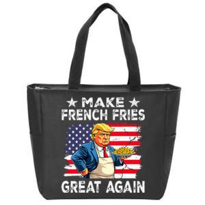 Donald Trump 2024 French Fry Make French Fries Great Again Zip Tote Bag