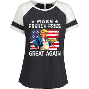 Donald Trump 2024 French Fry Make French Fries Great Again Enza Ladies Jersey Colorblock Tee