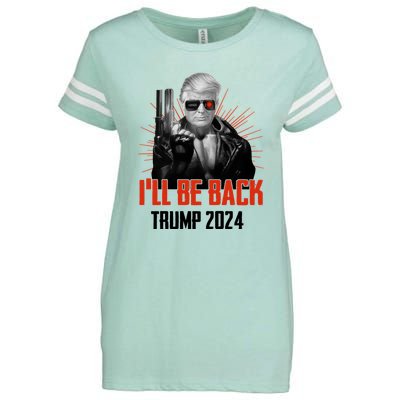 Donald Trump 2024 I'll Be Back Trumpinator I'll Be Back 2024 Enza Ladies Jersey Football T-Shirt