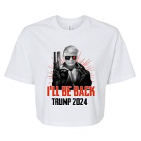 Donald Trump 2024 I'll Be Back Trumpinator I'll Be Back 2024 Bella+Canvas Jersey Crop Tee