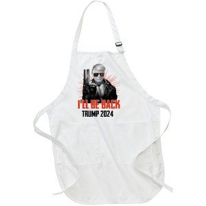 Donald Trump 2024 I'll Be Back Trumpinator I'll Be Back 2024 Full-Length Apron With Pockets