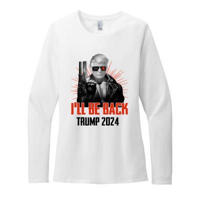 Donald Trump 2024 I'll Be Back Trumpinator I'll Be Back 2024 Womens CVC Long Sleeve Shirt