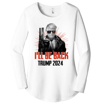 Donald Trump 2024 I'll Be Back Trumpinator I'll Be Back 2024 Women's Perfect Tri Tunic Long Sleeve Shirt