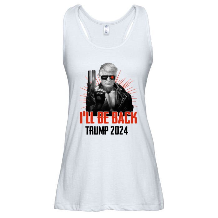 Donald Trump 2024 I'll Be Back Trumpinator I'll Be Back 2024 Ladies Essential Flowy Tank