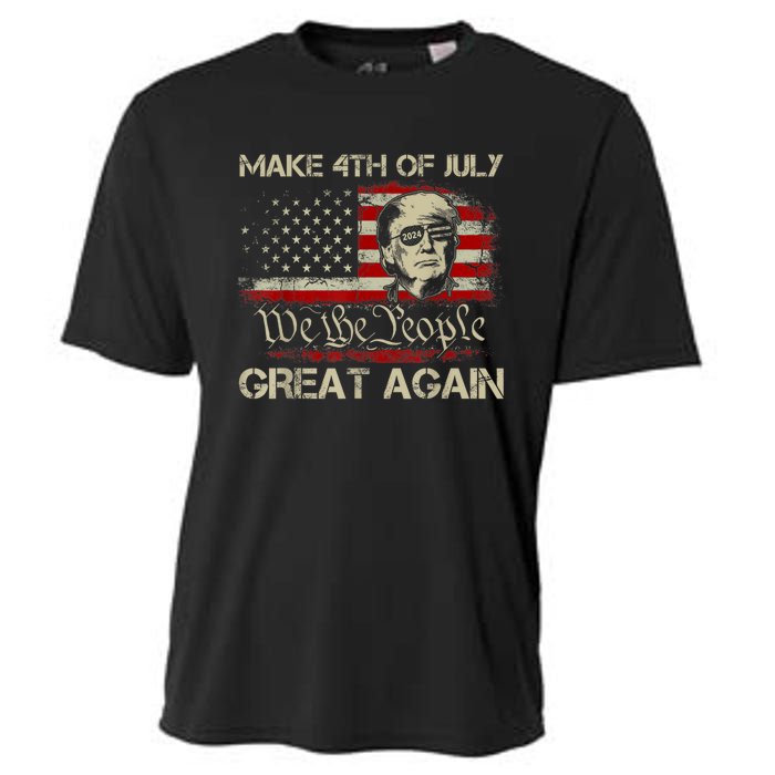 Donald Trump 2024 Make 4th Of July Great Again American Flag Cooling Performance Crew T-Shirt