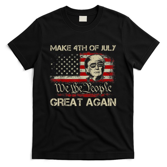 Donald Trump 2024 Make 4th Of July Great Again American Flag T-Shirt