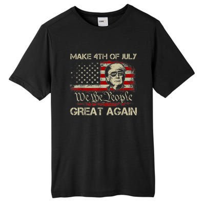 Donald Trump 2024 Make 4th Of July Great Again American Flag Tall Fusion ChromaSoft Performance T-Shirt