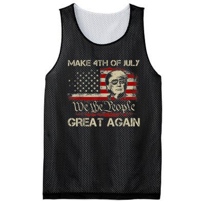 Donald Trump 2024 Make 4th Of July Great Again American Flag Mesh Reversible Basketball Jersey Tank