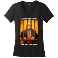 Donald Trump 20 24 Years In Jail Women's V-Neck T-Shirt