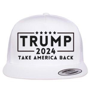 Donald Trump 2024 Take America Back USA United States Flat Bill Trucker Hat