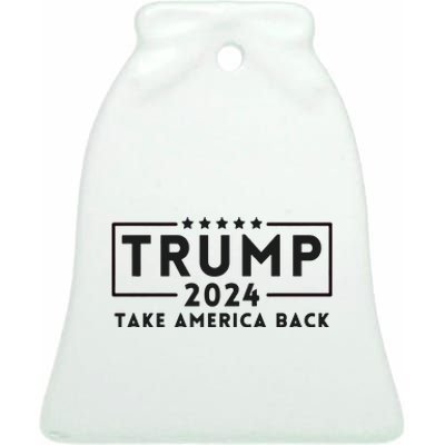 Donald Trump 2024 Take America Back USA United States Ceramic Bell Ornament