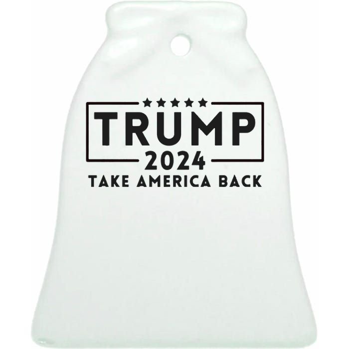 Donald Trump 2024 Take America Back USA United States Ceramic Bell Ornament