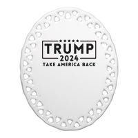 Donald Trump 2024 Take America Back USA United States Ceramic Oval Ornament