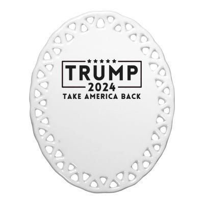 Donald Trump 2024 Take America Back USA United States Ceramic Oval Ornament