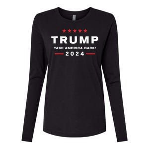 Donald Trump 2024 Take America Back Election The Return Womens Cotton Relaxed Long Sleeve T-Shirt