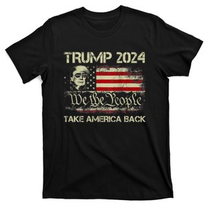 Donald Trump 2024 Take America Back American Flag (On Back) T-Shirt